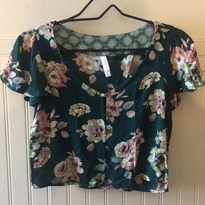 Xhilaration Floral Crop Top